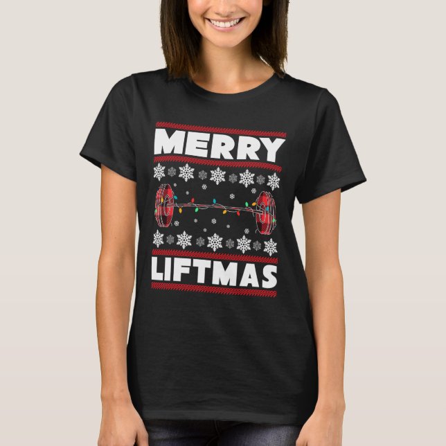 Glad Lyftmas Kul Jul Gympassning Fitness Tröja (Framsida)