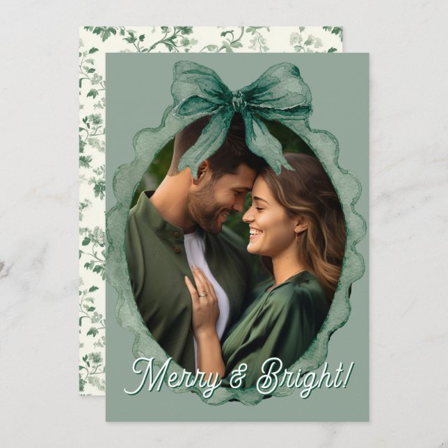 Glad & Lysande Jul Foto Julfirande Julkort (Fram/baksida)