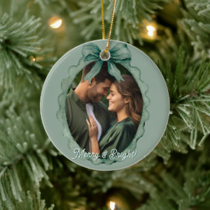 Glad & Lysande Jul Fotohälsning Julgransprydnad Keramik
