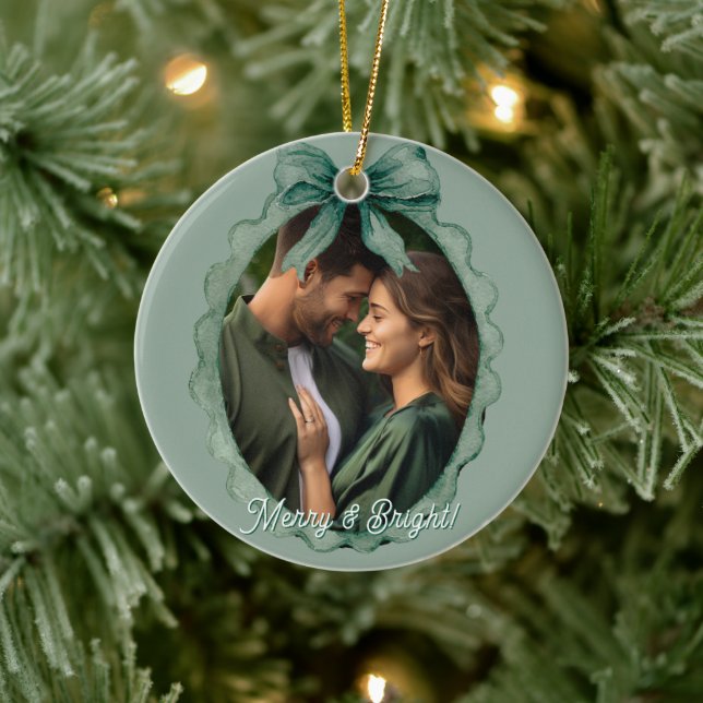 Glad & Lysande Jul Fotohälsning Julgransprydnad Keramik (Träd)