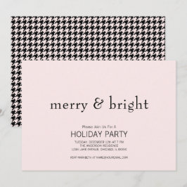 Glad & Lysande Jul Rosa & Svart Högtid Inbjudningar