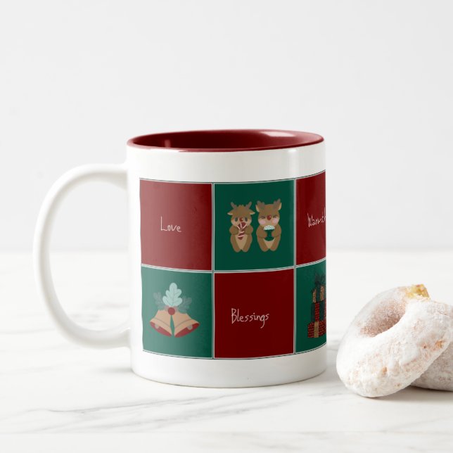 Glad & Lysande Julkaffekopp Två-Tonad Mugg (Med munk)