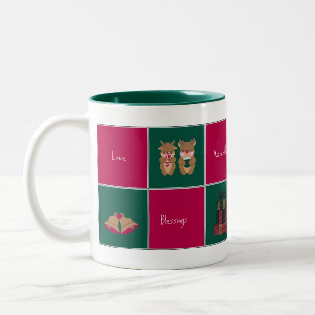 Glad & Lysande Julkaffekopp Två-Tonad Mugg (Vänster)