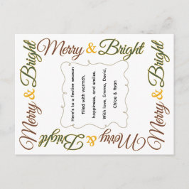 Glad & Lysande Klassisk Retro Jul Helg Vykort