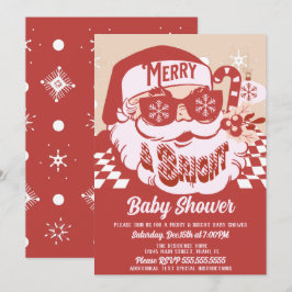 Glad Lysande Retro Tomte Jul Bebis Badrumsinrednin Inbjudningar