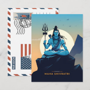 Glad maha shivratri-fest med lord Shiva Helg Vykort