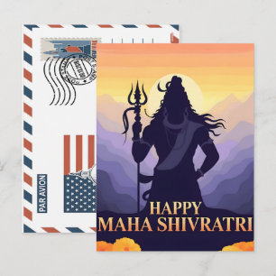 Glad maha shivratri-firande med lord Shiva Helg Vykort