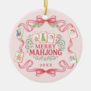 Glad Mahjong Jul Julgransprydnad Keramik