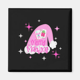 Glad Mahjong Jul Santa Hatt Xmas Chinoiserie Magnet