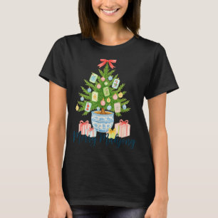 Glad Mahjong Julgran Chinoiserie Högtid T Shirt
