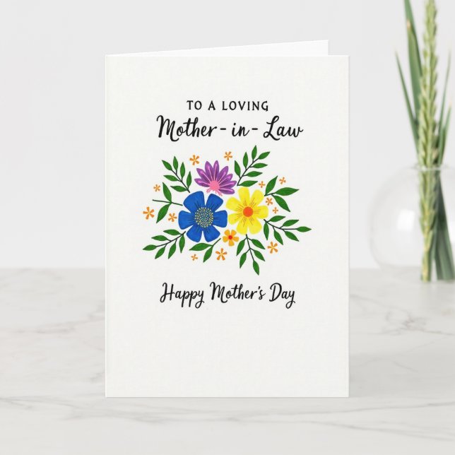 Glad Målad Blombrevkort Kort (Framsida)