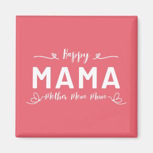 Glad MAMA - Mor Mamma Mum Svart Skrift Magnet