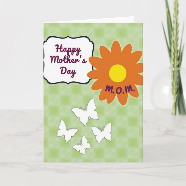 Glad mamma Fjäril-kort Kort (Framsida)