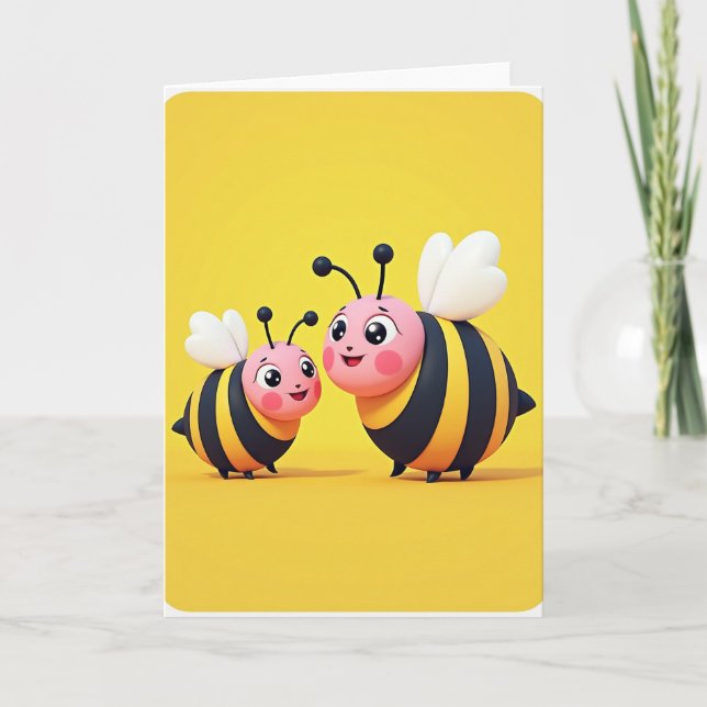 Glad mamma insekts vänner kort (Framsida)