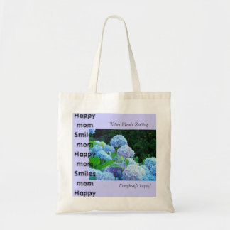 Glad mamma ler mamma Blå Hortensia Totebagspresent Tygkasse