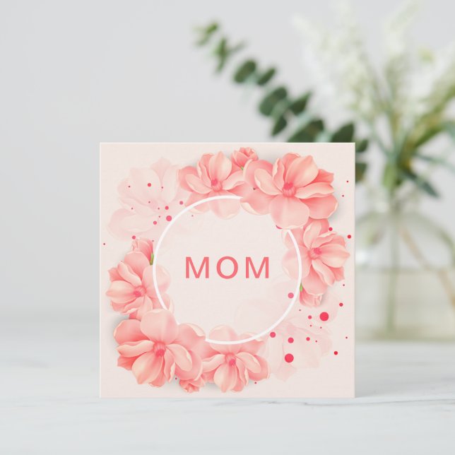 GLAD MAMMA Platt gratulationskort Kort (Stående Fram)