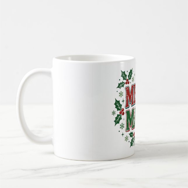 Glad Mamma Retro Jul Holly Design Kaffemugg (Vänster)