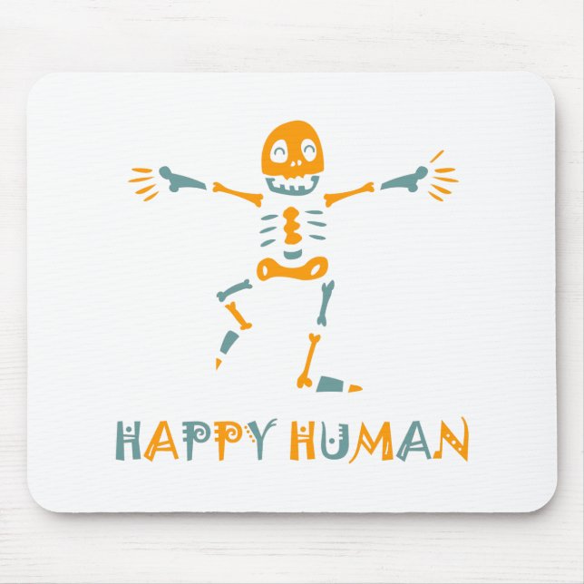 Glad människoskelett musmatta (Framsidan)