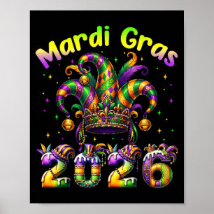 Glad Mardi Gras 2026 Karneval New Orleans Familj Poster