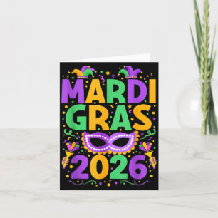 Glad Mardi Gras 2026 Kostym New Orleans Matchande Kort