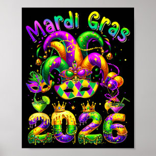 Glad mardi gras 2026 narrhatt new orleans män poster