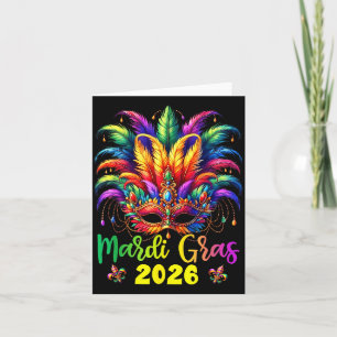 Glad Mardi Gras 2026 Narrmössa New Orleans Män Kort