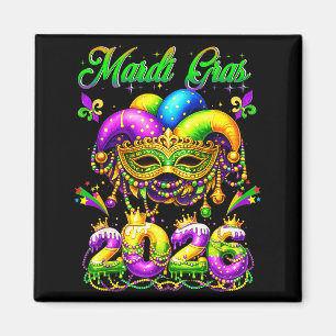 Glad Mardi Gras 2026 Narrmössa New Orleans Män Magnet
