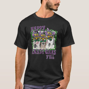 Glad Mardi Gras alla er Västerländska lantgårds kv T Shirt
