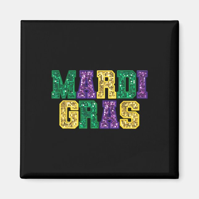 Glad Mardi Gras Karneval Fett Tisdag Fleur De Lis Magnet (Framsidan)