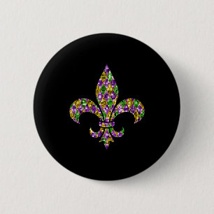 Glad Mardi Gras Karneval New Orleans Fleur De Lis Knapp