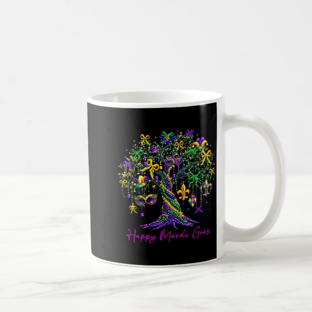 Glad Mardi Gras Pärl Träd Karneval Kvinnor Män Kid Kaffemugg (Höger)