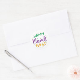 Glad Mardi Gras Runt Klistermärke
