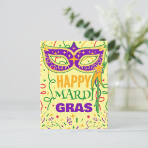 glad mardi gras vykort