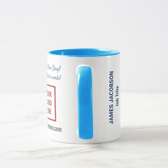 Glad medarbetarens dag Tack + Logo  Mugg (Handtag)