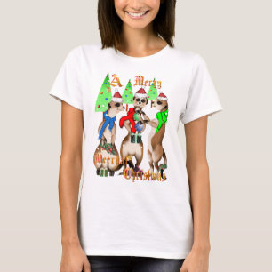 Glad Meerkat jul och snöskjortor Tee