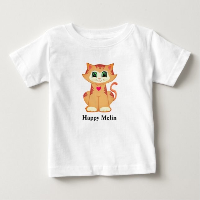 Glad Melin Ginger Kitty Katt T Shirt (Framsida)