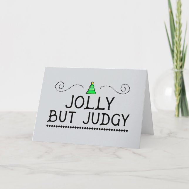 Glad men dömande julhälsningskort kort (Framsida)