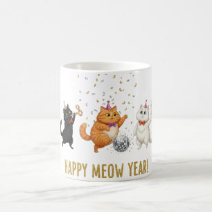 Glad Meow Årsfest Katter Nyårs Mugg