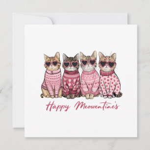 Glad Meowentines Alla Hjärtans Dag Kort