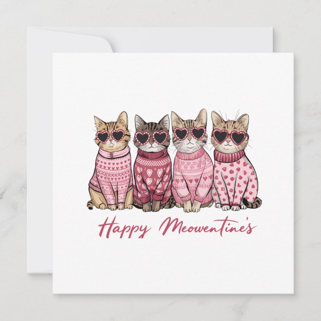 Glad Meowentines Alla Hjärtans Dag Kort (Framsida)