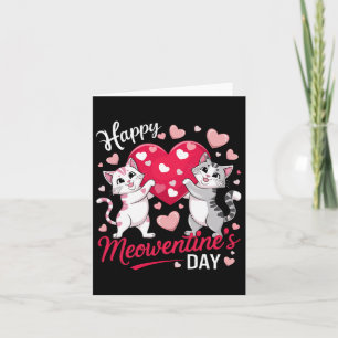 Glad Meowentines dag Rolig söt kattälskare Alla hj Kort