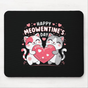 Glad Meowentines dag Rolig söt kattälskare Alla hj Musmatta