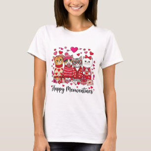 Glad Meowentines dag Söt Alla hjärtans dag Kattäls T Shirt