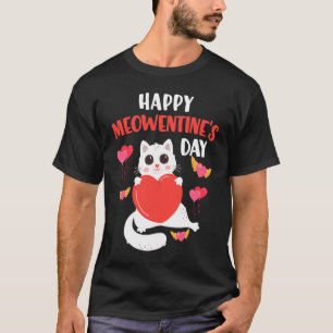 Glad Meowentins dag Söt Katt Valentine T Shirt