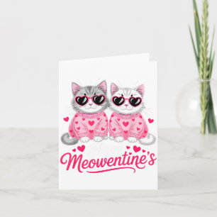 Glad Meowentins Söt Romantisk Kattpar Valen Kort