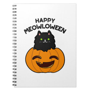 Glad Meowloween Rolig Halloween-pun Anteckningsbok