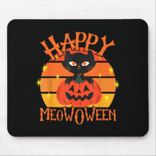 Glad Meowoween Halloween Svart Katt Jack O Lantern Musmatta