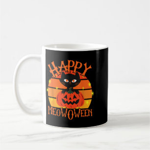 Glad Meowoween Halloween Svart Katt Jack O Lykta Kaffemugg