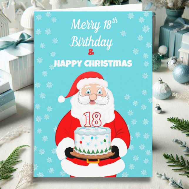 Glad Merry 18-årsdag Jul Tomte  Kort (Skapare uppladdad)
