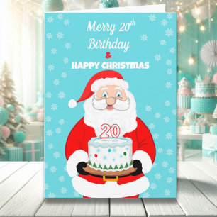 Glad Merry 20-års födelsedag jul Tomte Kort
